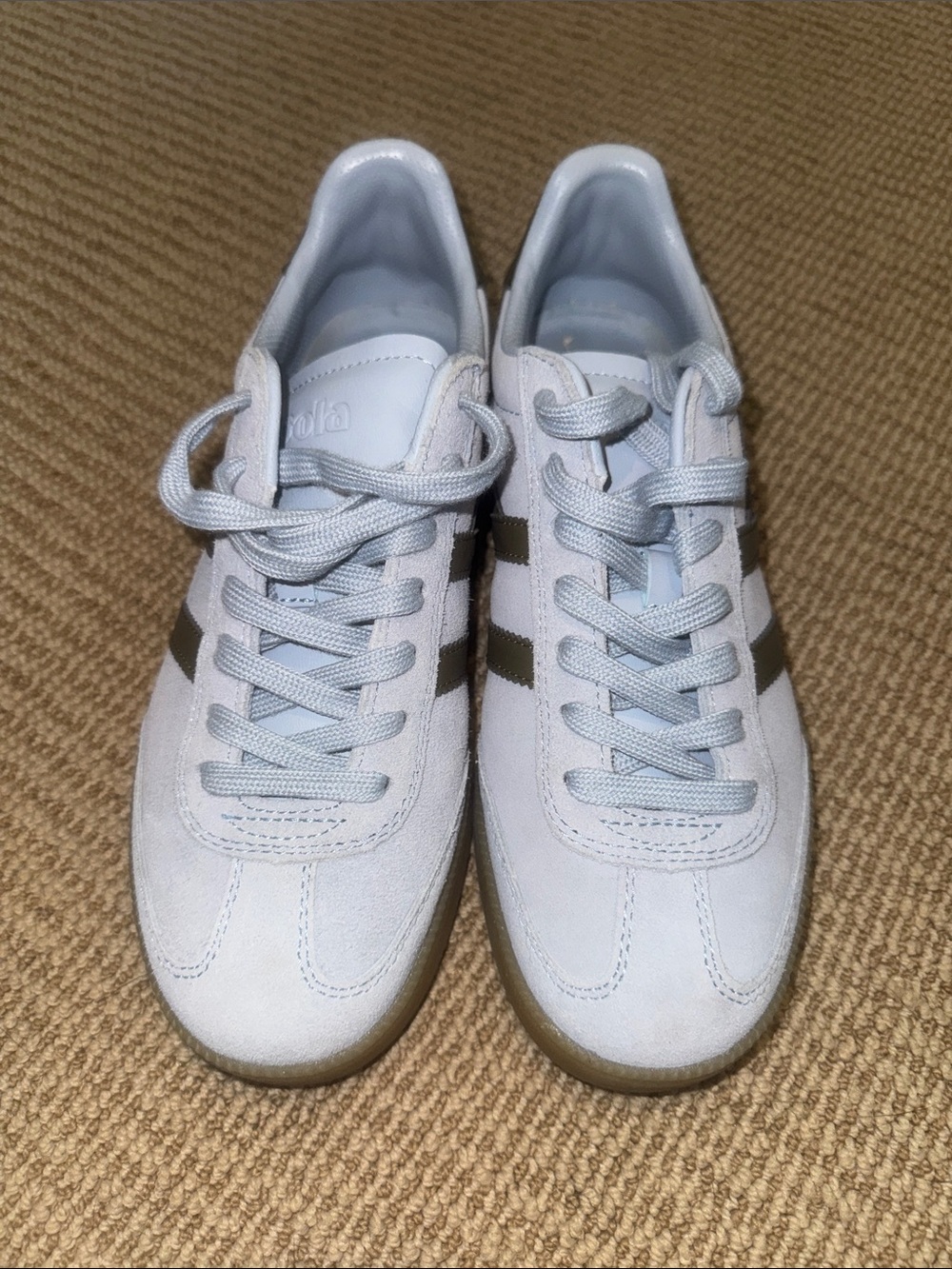 Gola Women’s Elan Sneakers Pale blue with Moss stripes